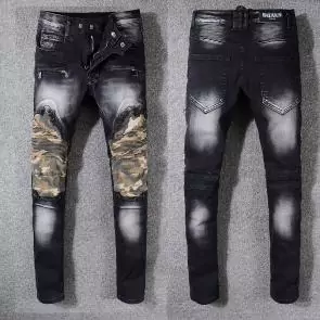 hommes balmain straight biker jeans hiphop pants ba-128